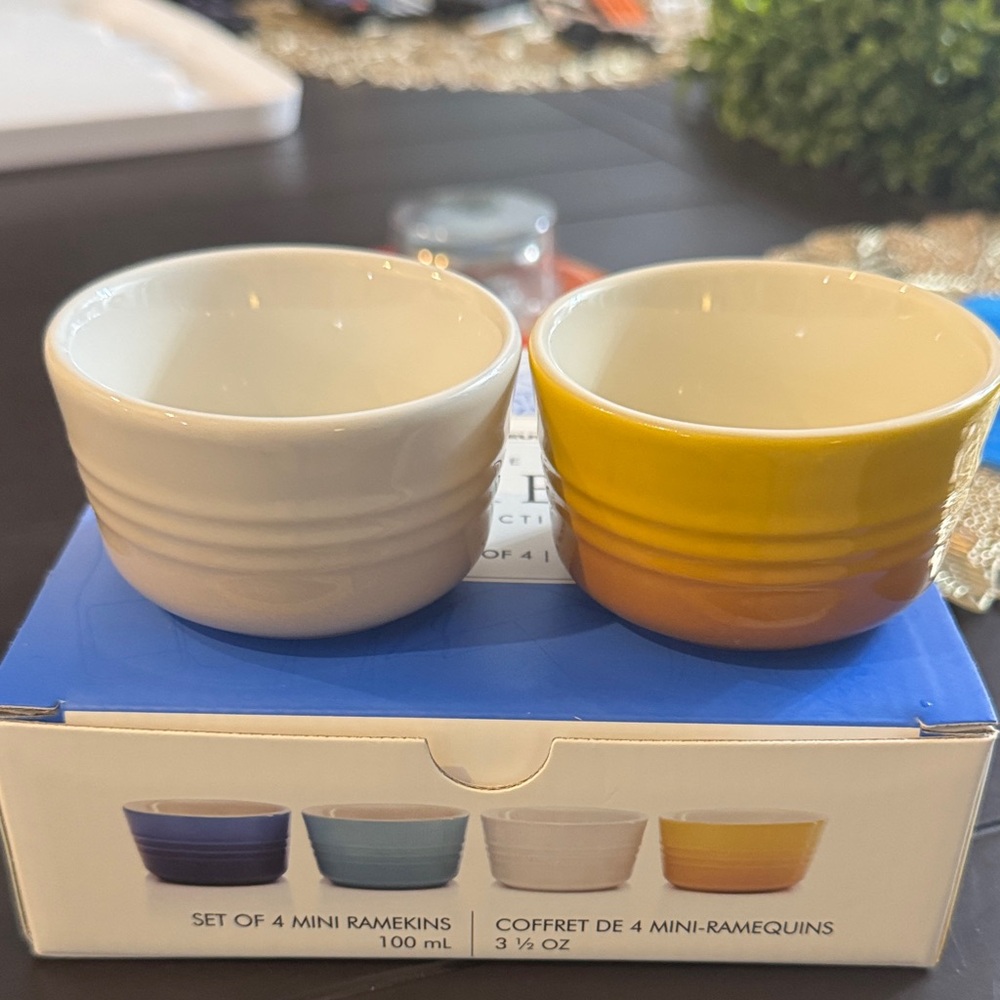 Le Creuset Yellow and White Ramekin Set